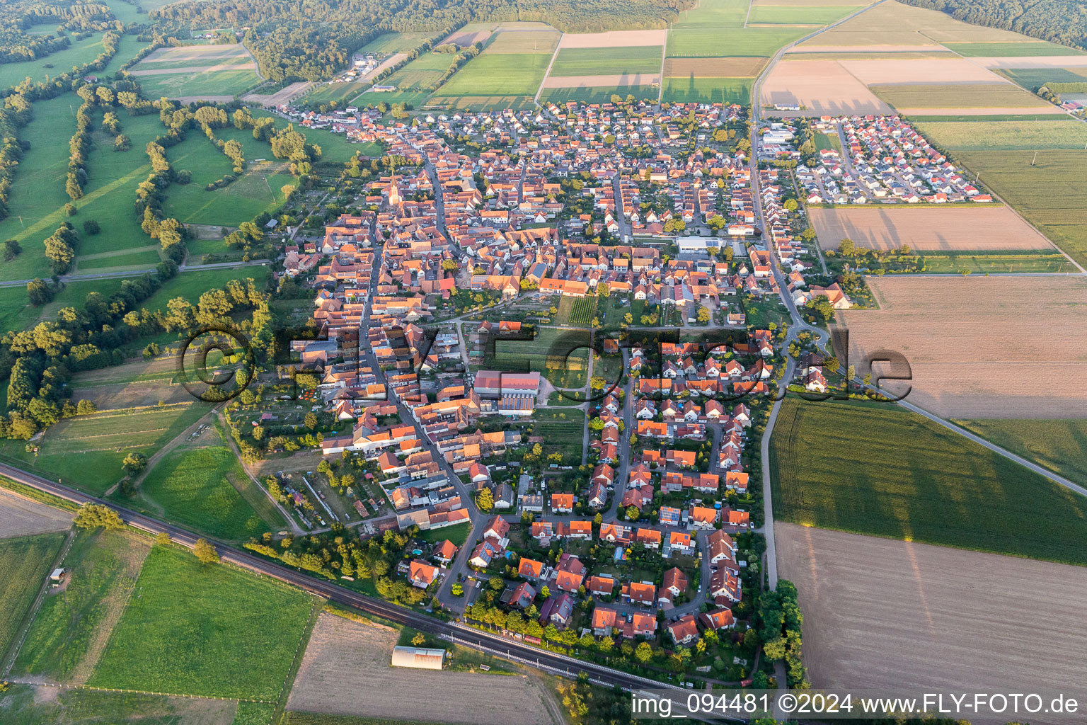 Photographie aérienne de Vue sur le village à Steinweiler dans le département Rhénanie-Palatinat, Allemagne