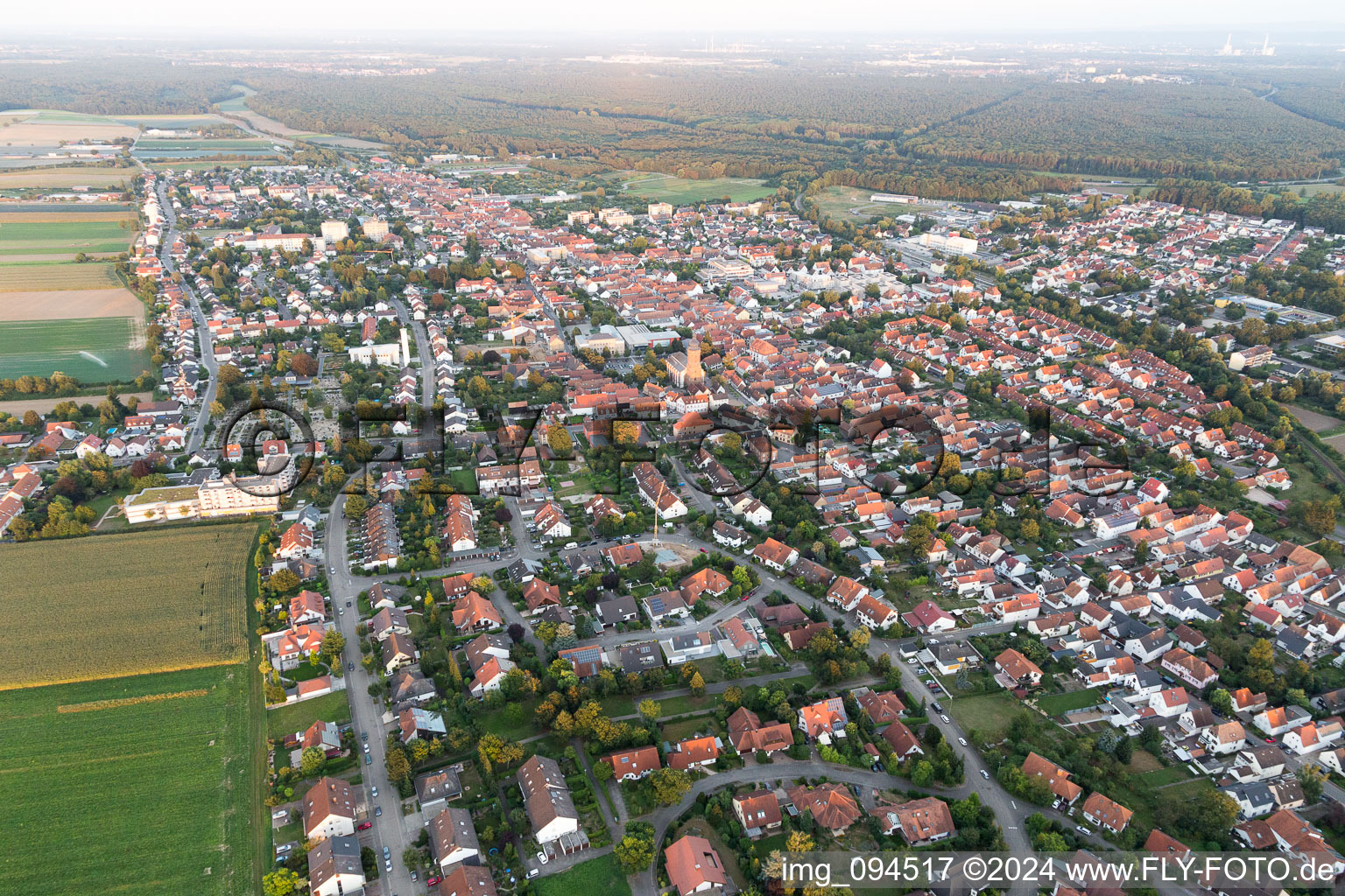 Vue d'oiseau de Kandel dans le département Rhénanie-Palatinat, Allemagne