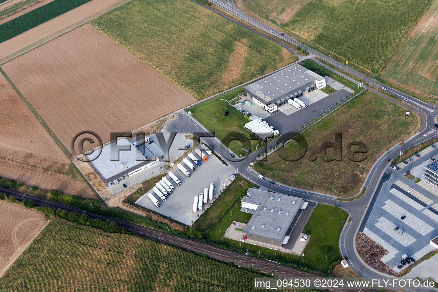 Vue aérienne de Rülzheim dans le département Rhénanie-Palatinat, Allemagne