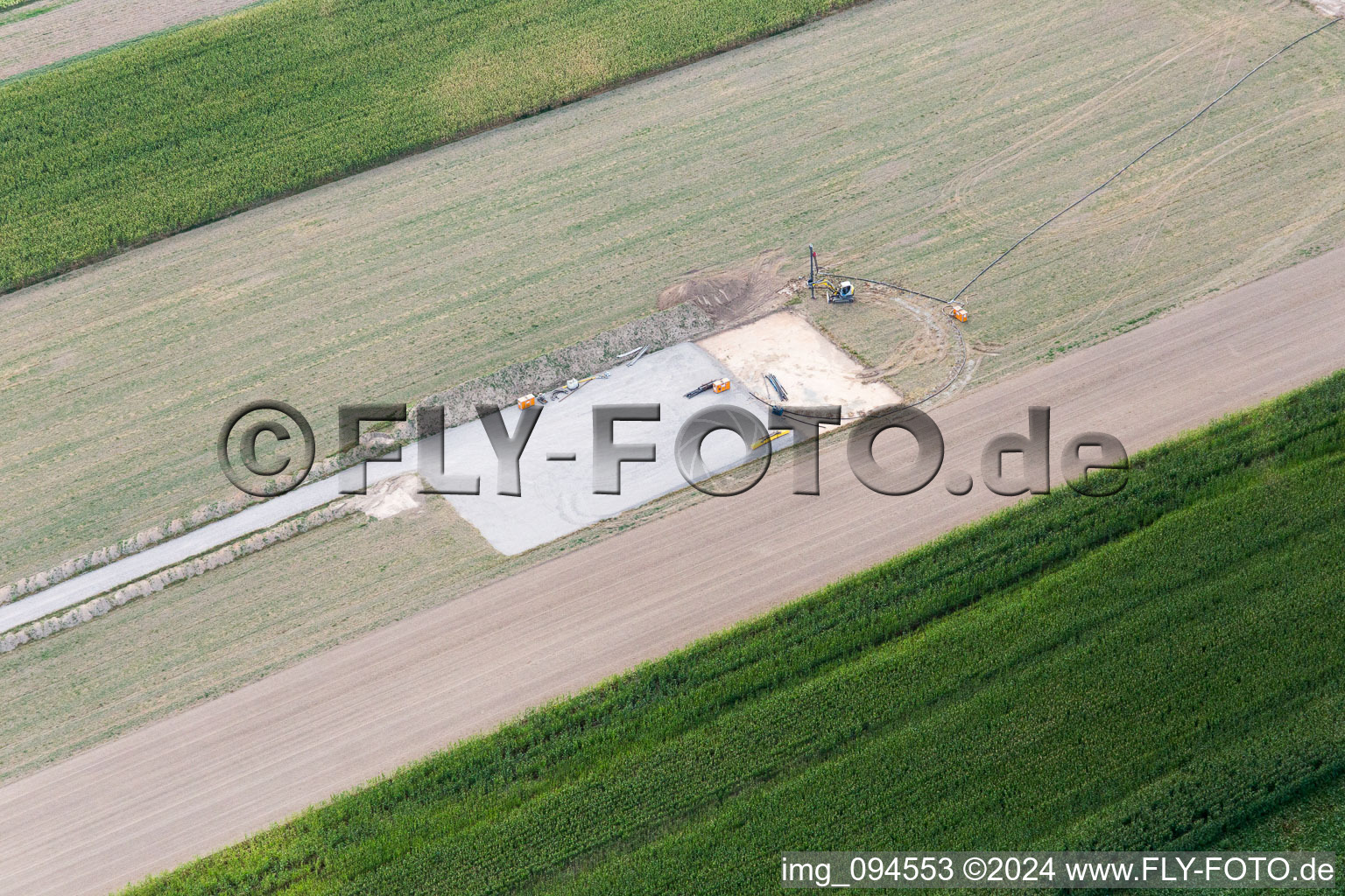 Vue oblique de Chantier de construction à Hatzenbühl dans le département Rhénanie-Palatinat, Allemagne