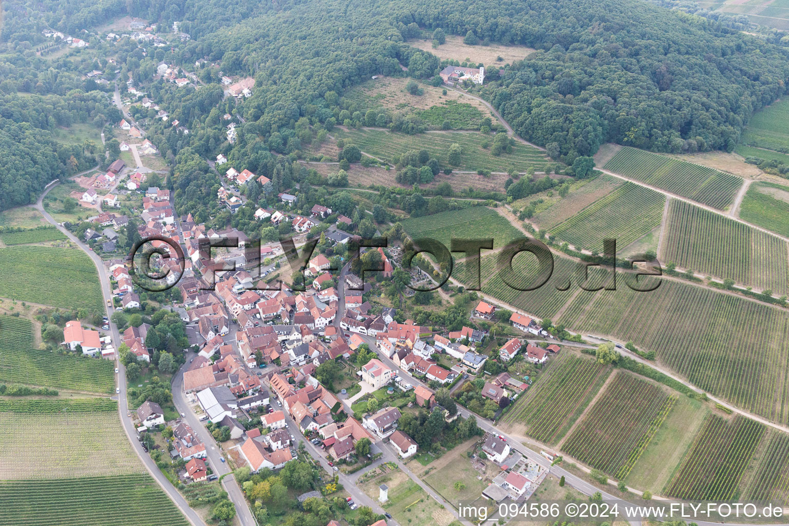 Enregistrement par drone de Leinsweiler dans le département Rhénanie-Palatinat, Allemagne