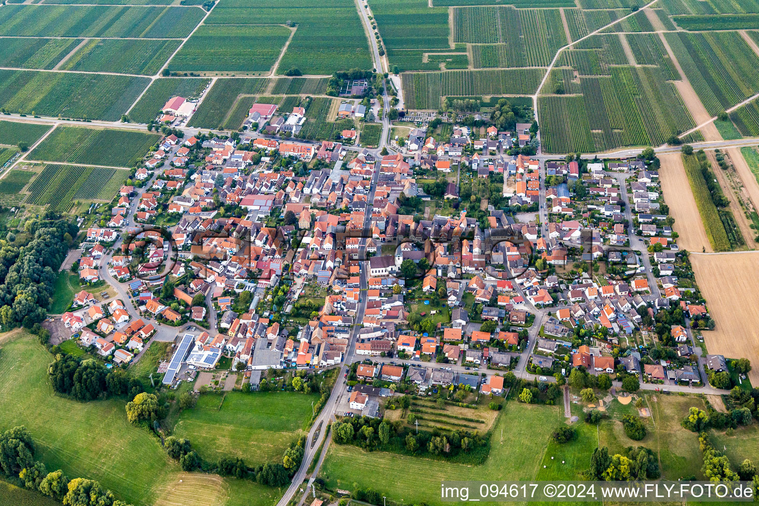 Champs agricoles et surfaces utilisables à Venningen dans le département Rhénanie-Palatinat, Allemagne hors des airs