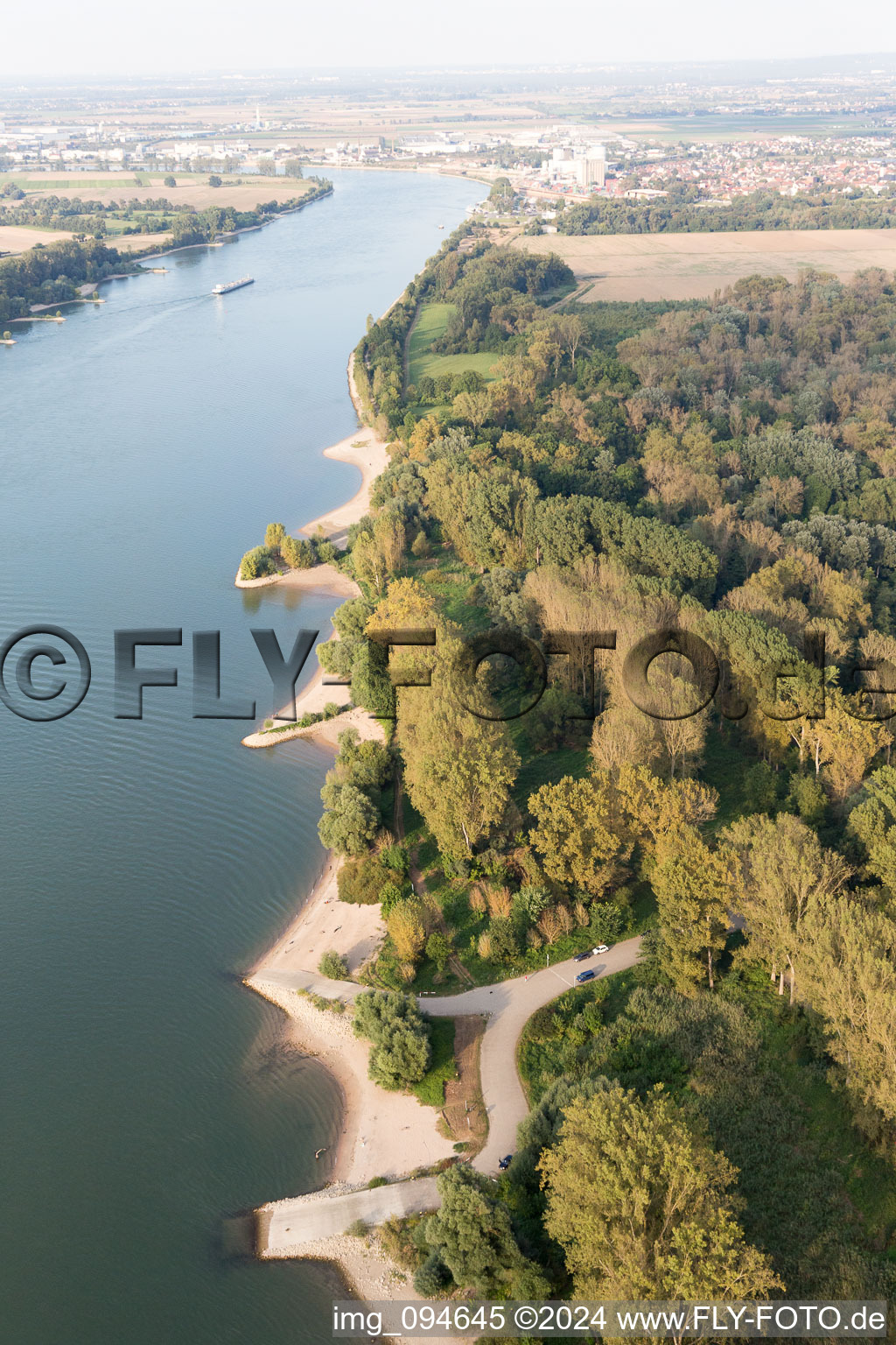 Vue oblique de Hamm am Rhein dans le département Rhénanie-Palatinat, Allemagne