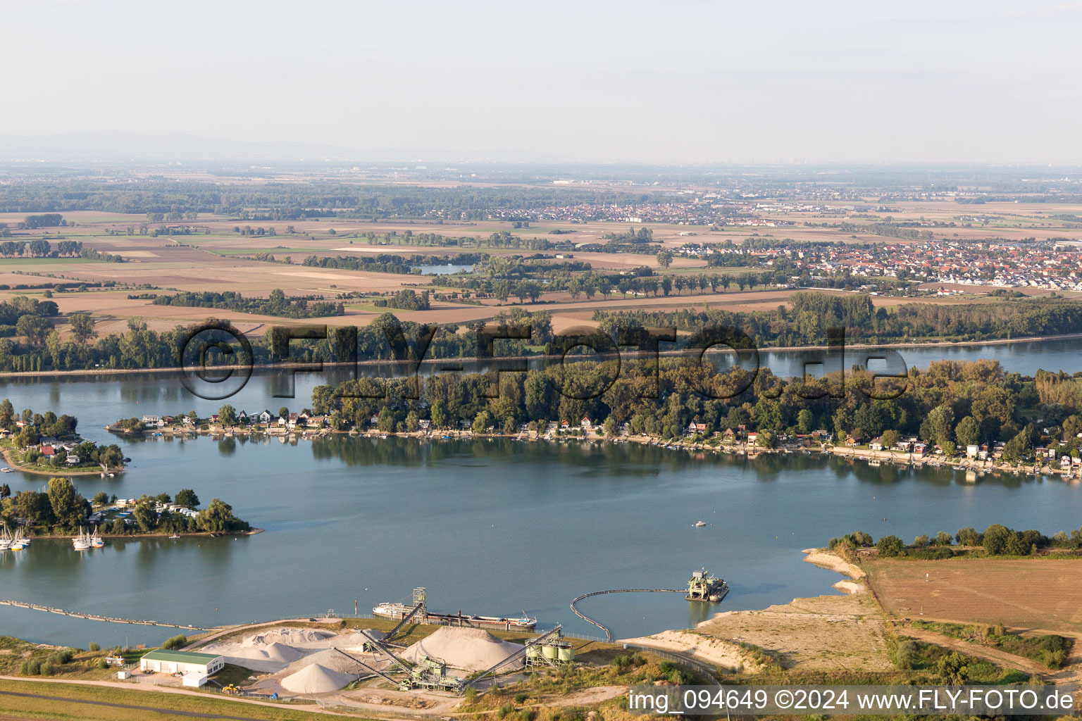 Photographie aérienne de Zone de maisons de week-end Eicher See à Hamm Am Rhein à Eich dans le département Rhénanie-Palatinat, Allemagne