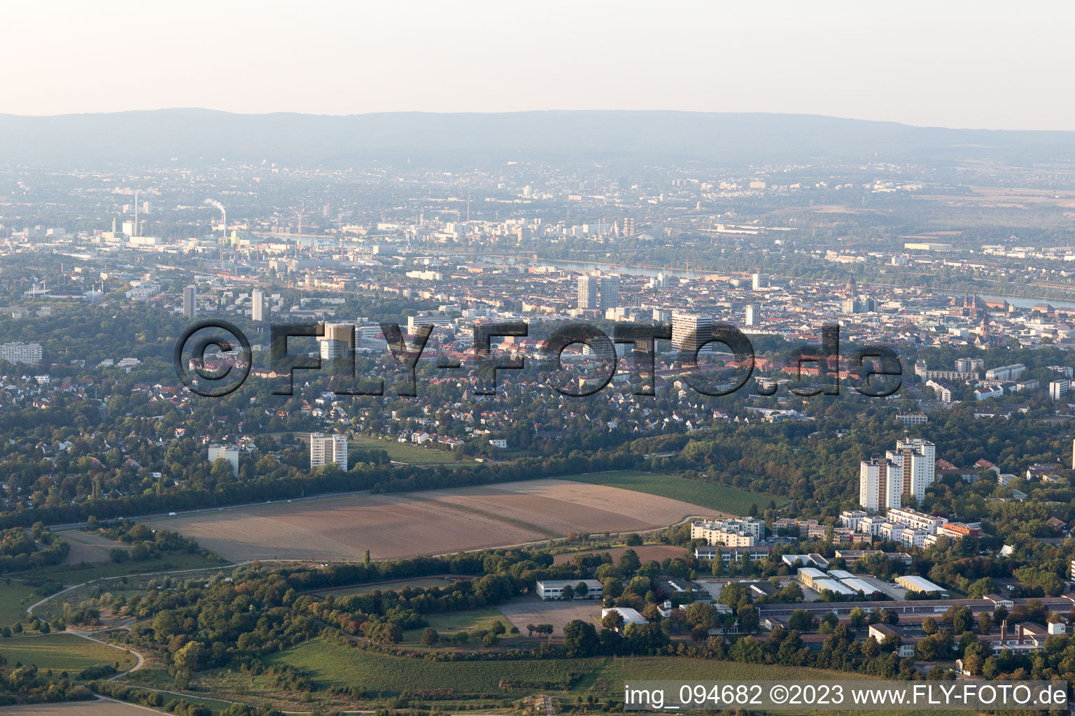 Vue aérienne de Quartier Weisenau in Mainz dans le département Rhénanie-Palatinat, Allemagne