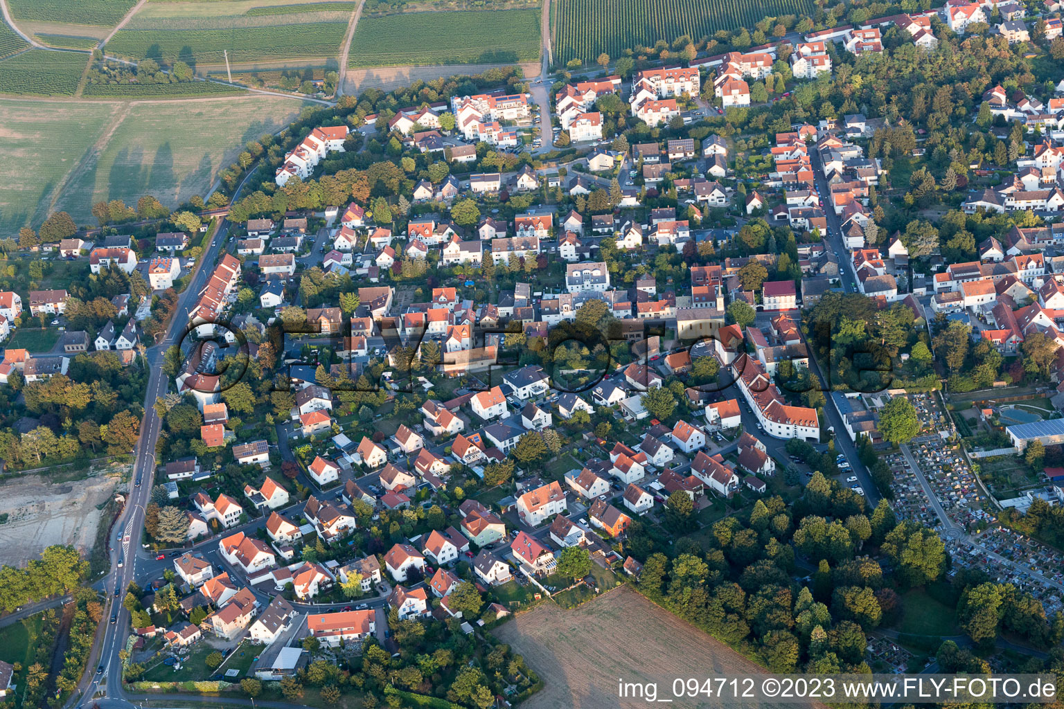 Vue aérienne de Nieder-Olm dans le département Rhénanie-Palatinat, Allemagne