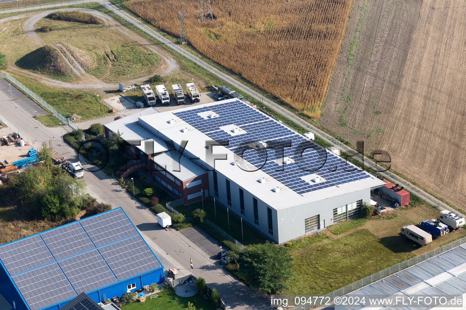 Vue aérienne de Unicat à le quartier Rußheim in Dettenheim dans le département Bade-Wurtemberg, Allemagne