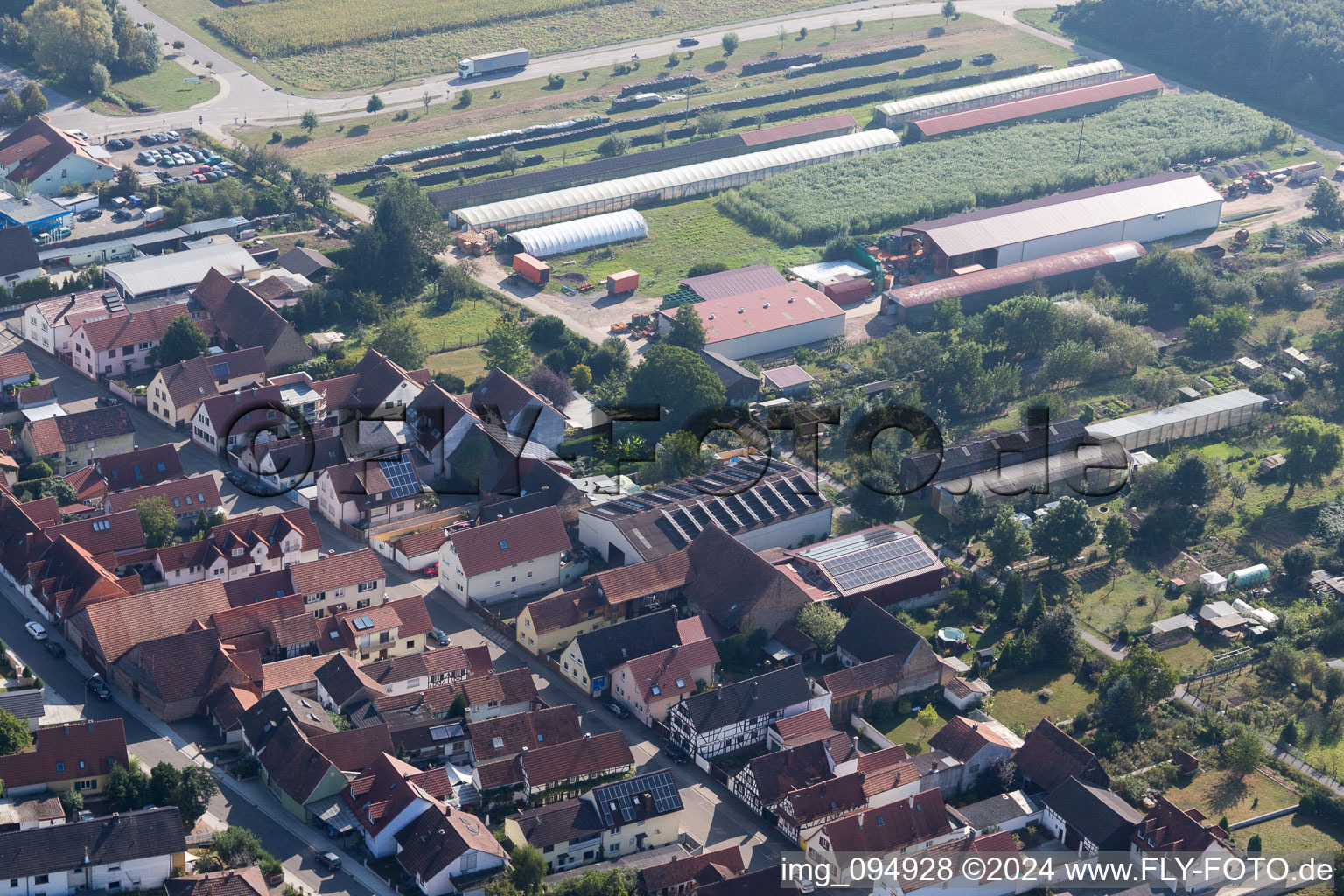 Vue d'oiseau de Kandel dans le département Rhénanie-Palatinat, Allemagne