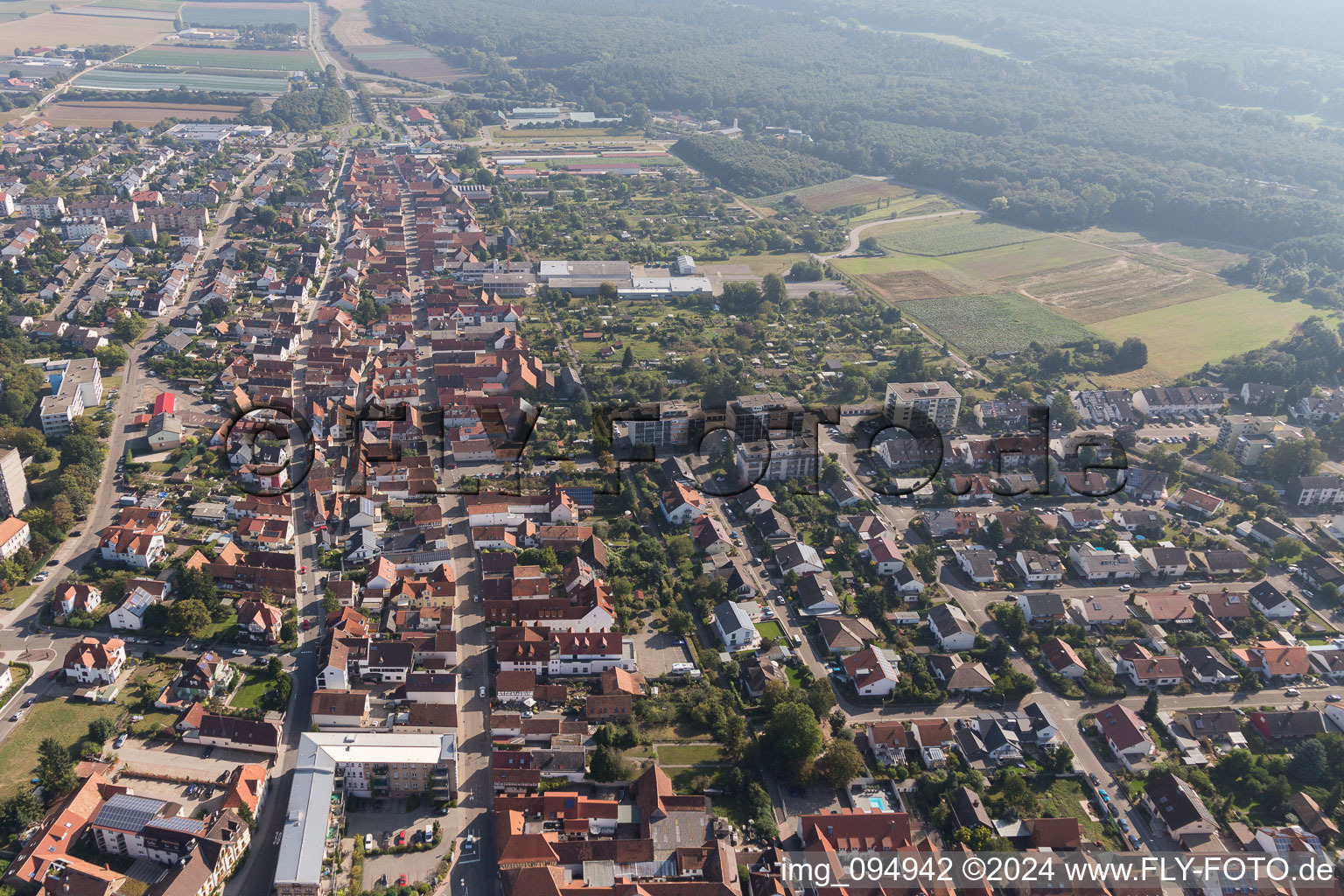 Vue d'oiseau de Kandel dans le département Rhénanie-Palatinat, Allemagne