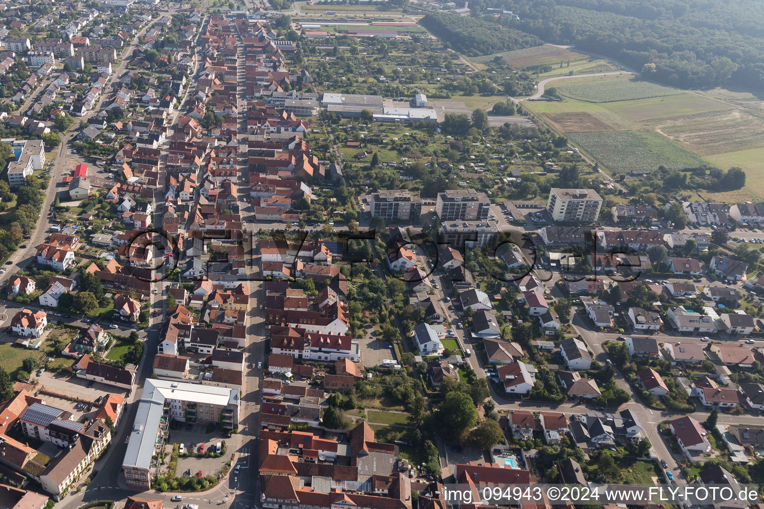 Kandel dans le département Rhénanie-Palatinat, Allemagne vue du ciel