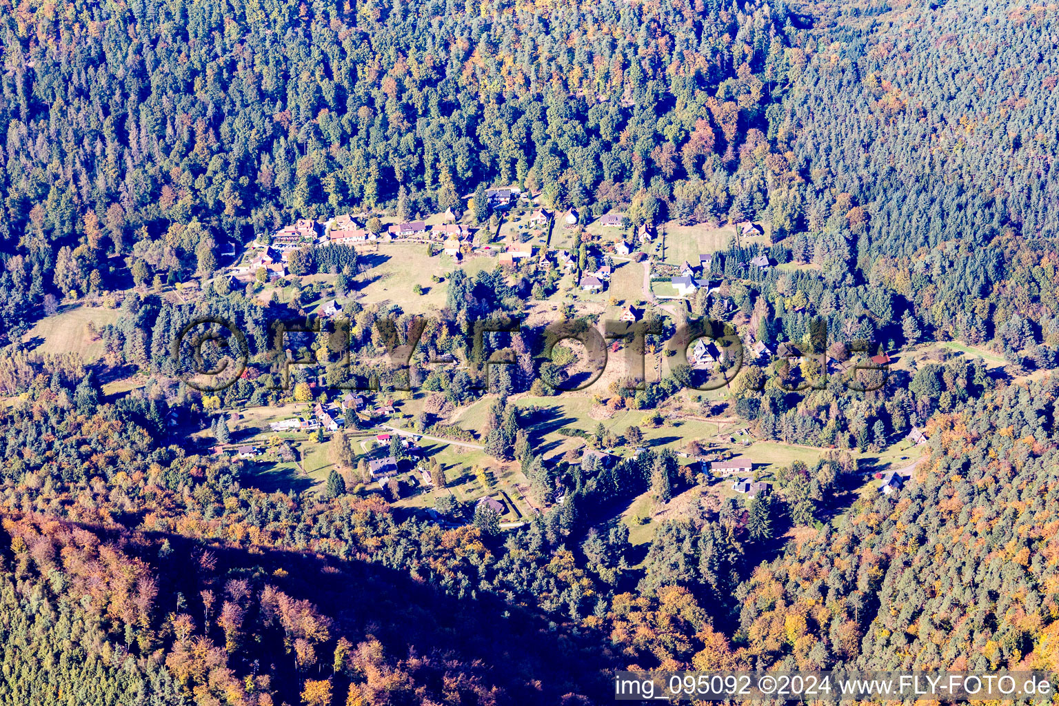 Photographie aérienne de Wengelsbach à Niedersteinbach dans le département Bas Rhin, France