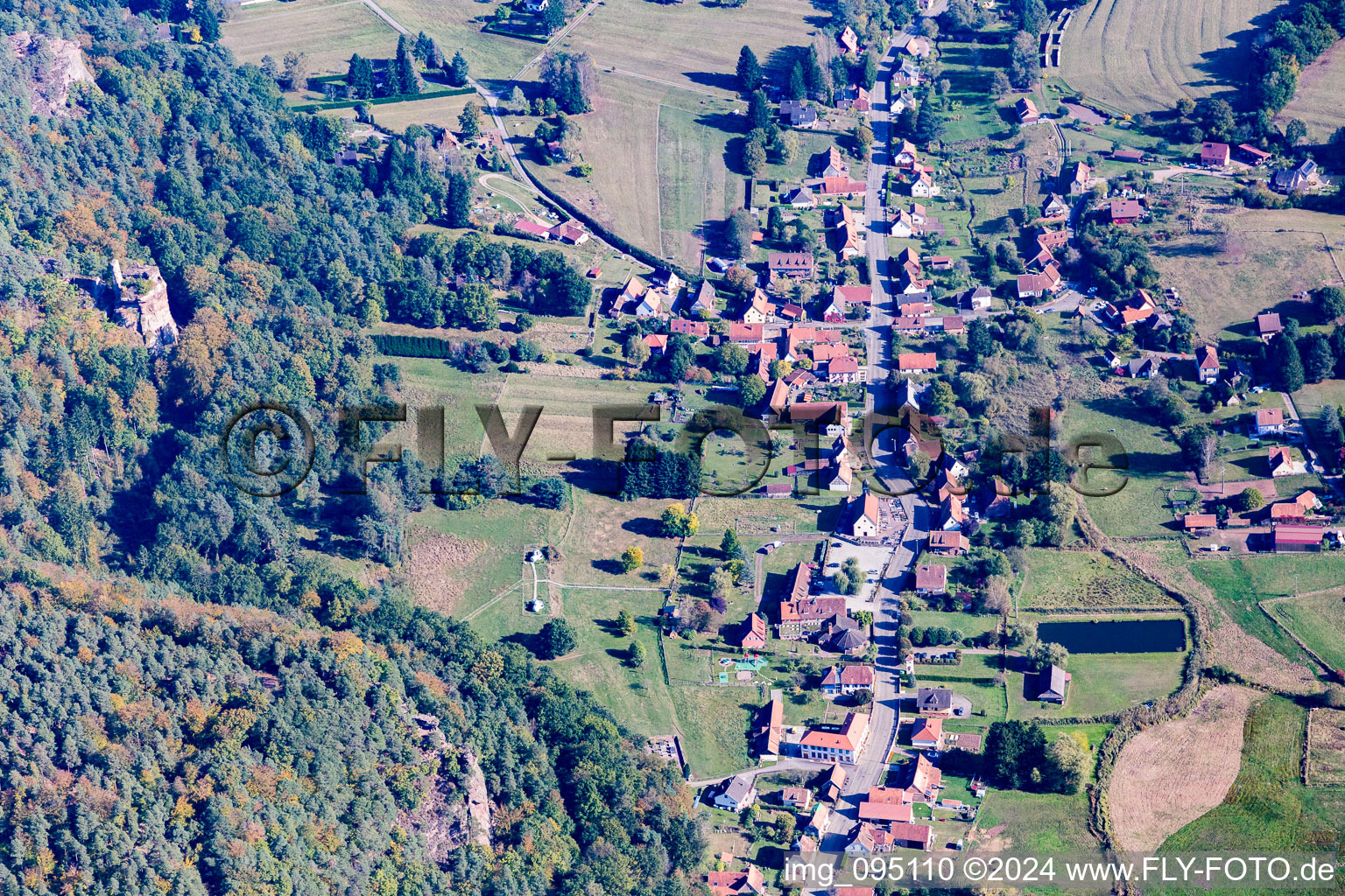 Vue oblique de Obersteinbach dans le département Bas Rhin, France