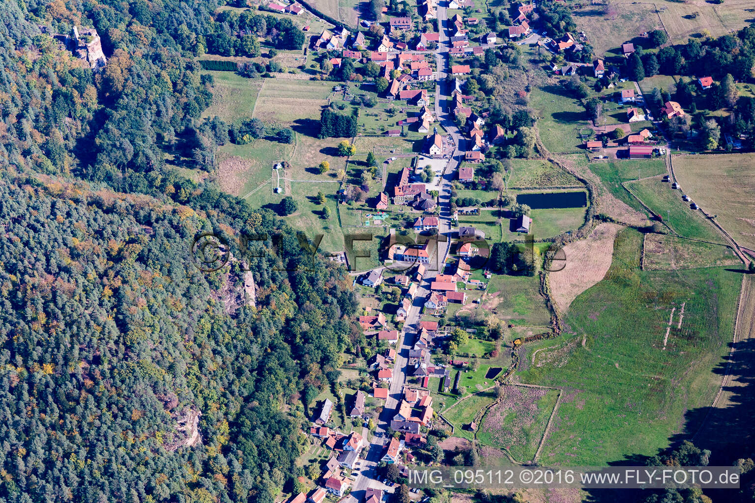 Obersteinbach dans le département Bas Rhin, France hors des airs
