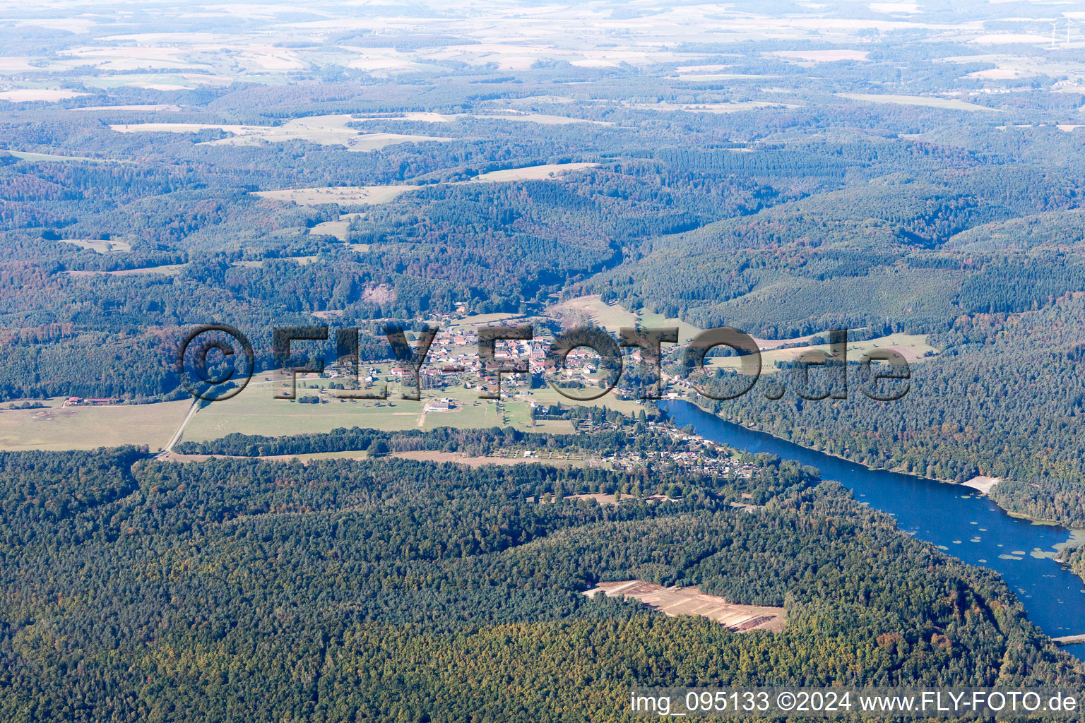 Vue aérienne de Haspelschiedt dans le département Moselle, France