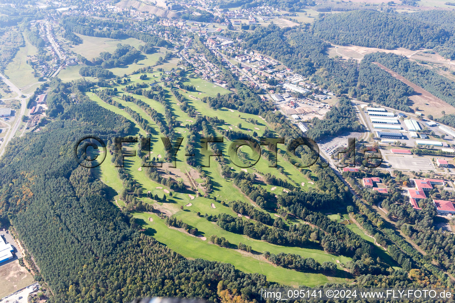 Bitche dans le département Moselle, France depuis l'avion