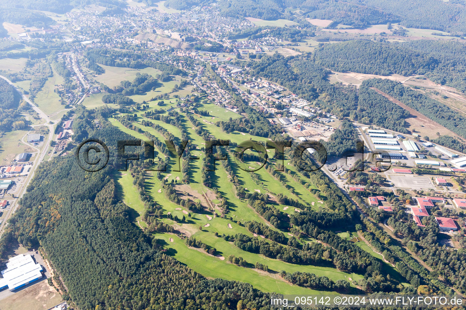 Vue d'oiseau de Bitche dans le département Moselle, France