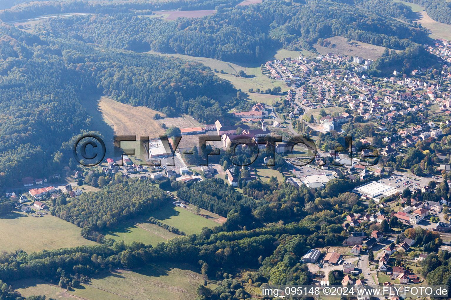 Bitche dans le département Moselle, France vu d'un drone