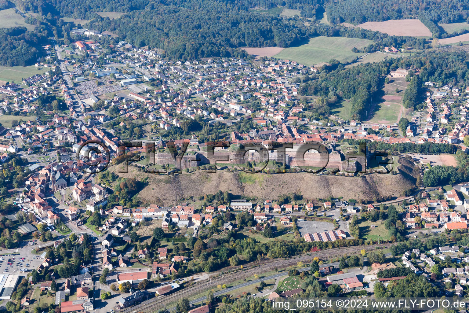 Bitche dans le département Moselle, France vue d'en haut