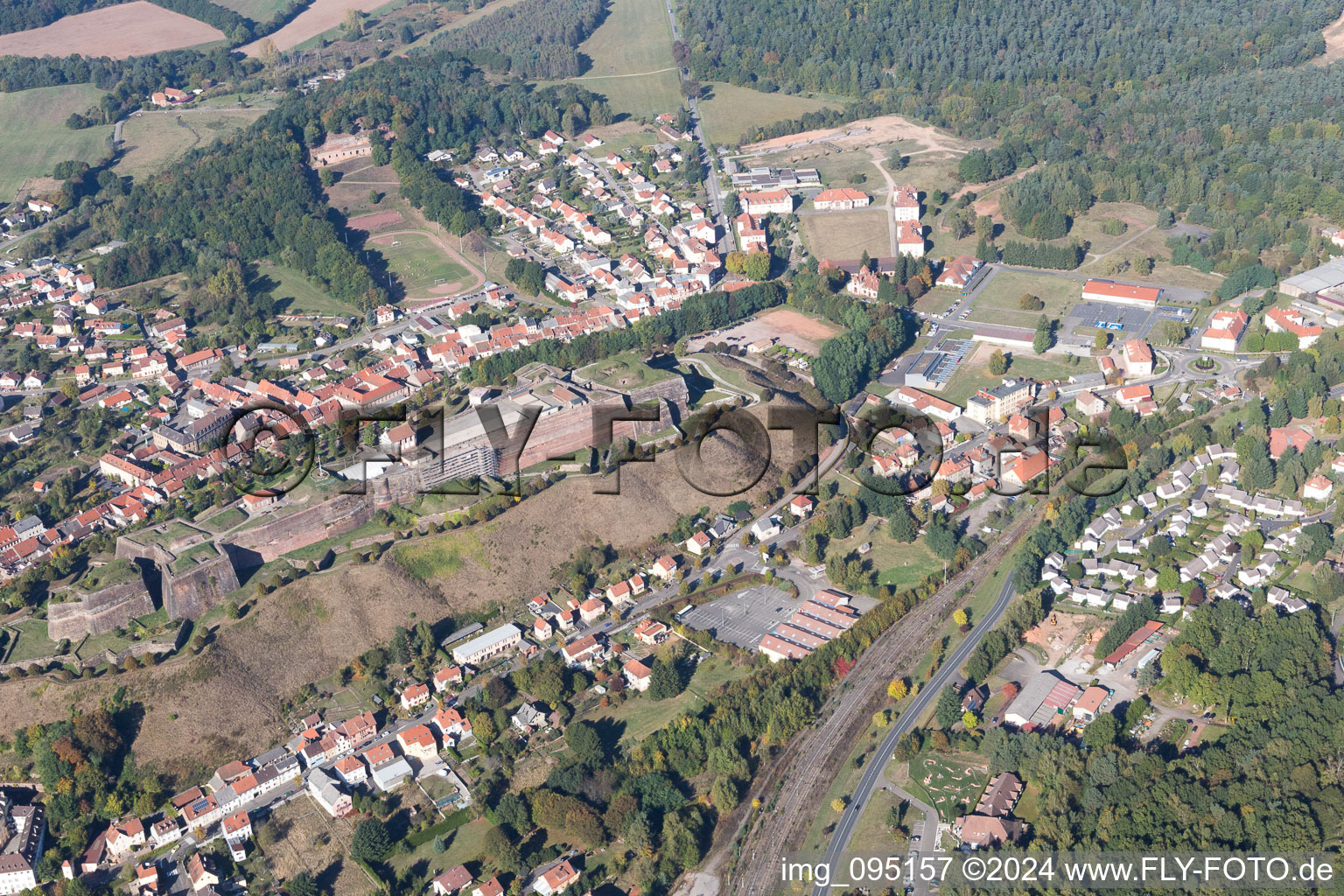 Bitche dans le département Moselle, France vue du ciel