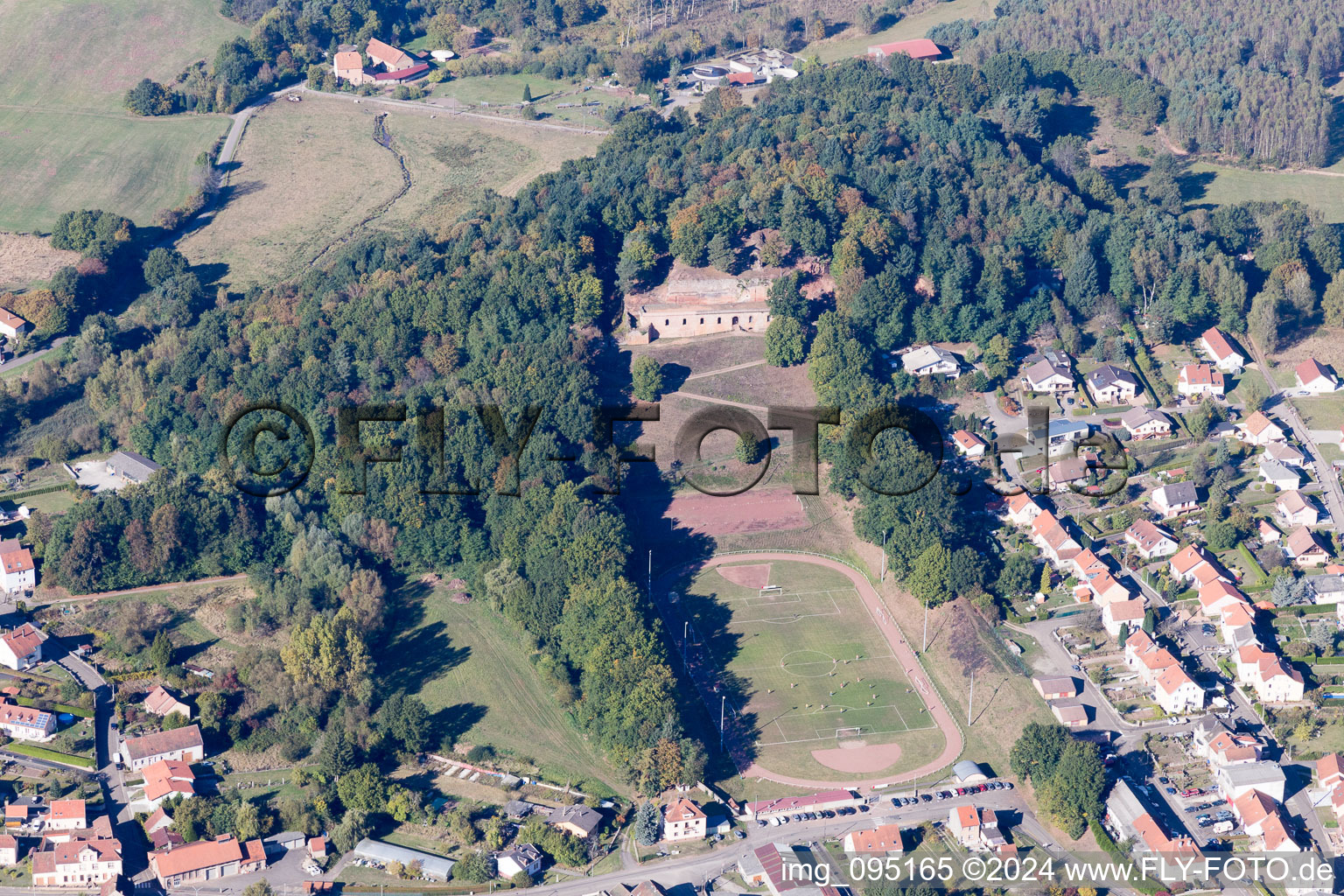 Vue oblique de Bitche dans le département Moselle, France