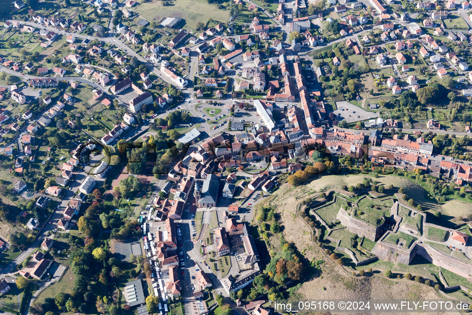 Bitche dans le département Moselle, France vue d'en haut