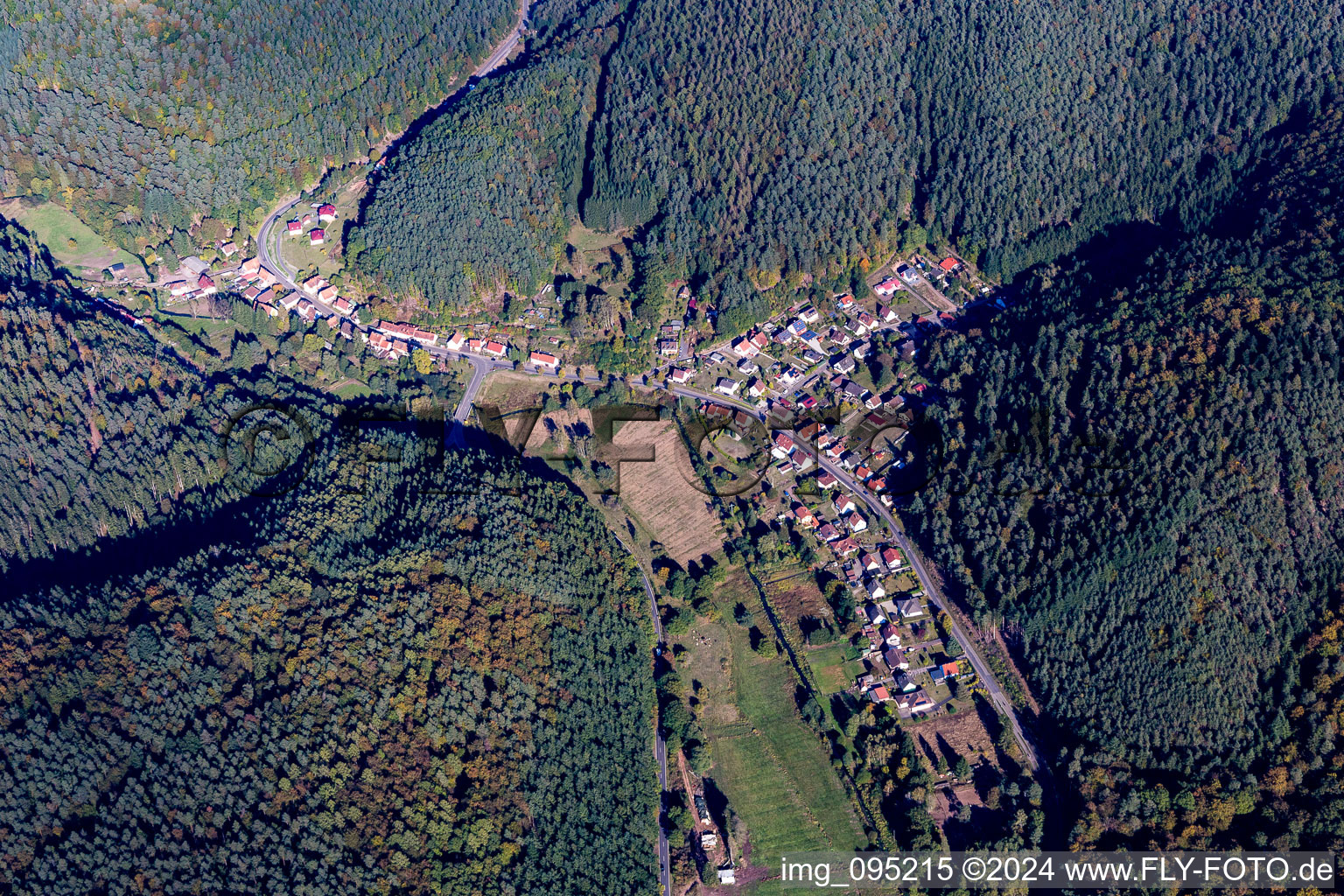 Vue aérienne de Vue sur le village à le quartier Salzwoog in Lemberg dans le département Rhénanie-Palatinat, Allemagne