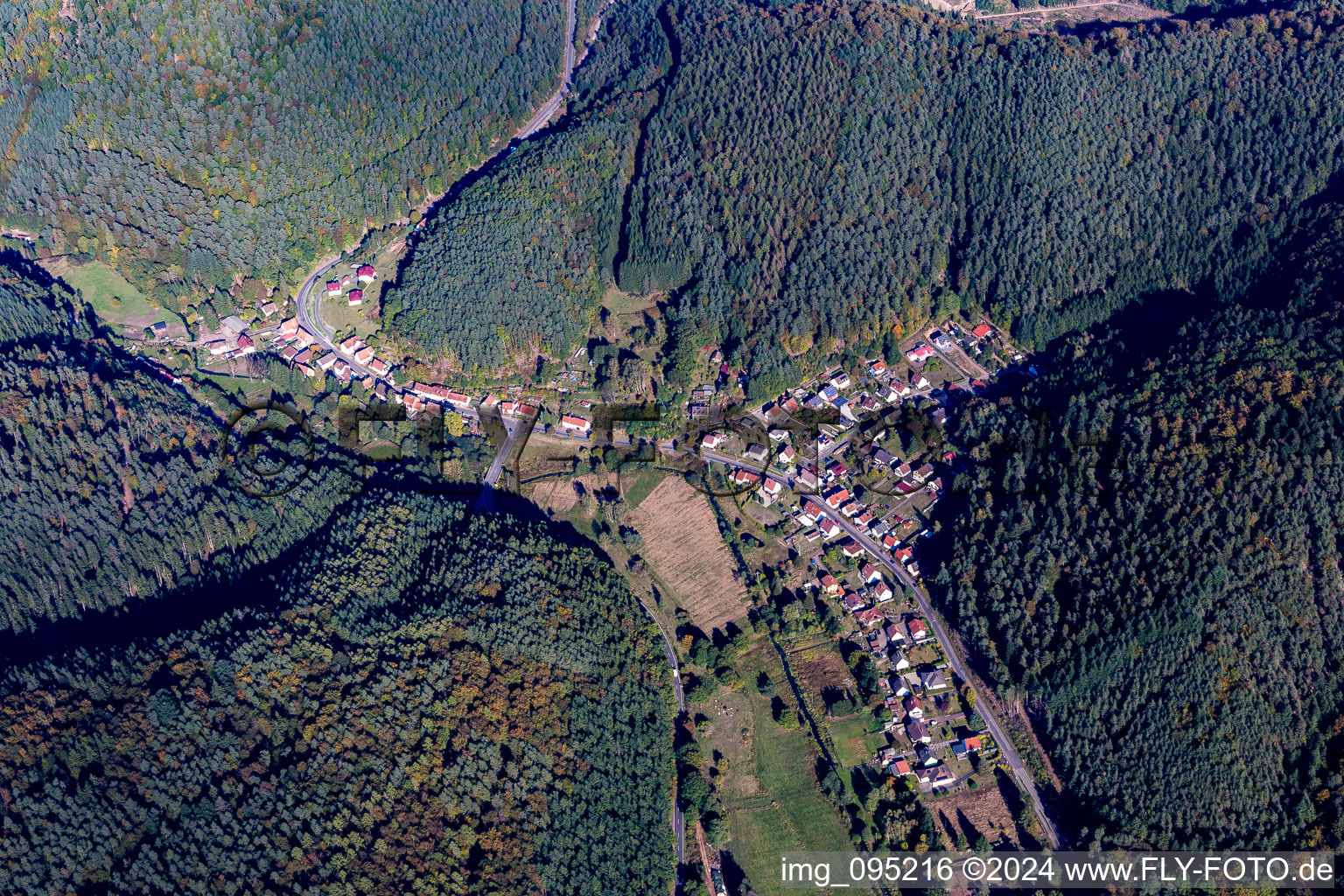 Vue aérienne de Vue sur le village à le quartier Salzwoog in Lemberg dans le département Rhénanie-Palatinat, Allemagne