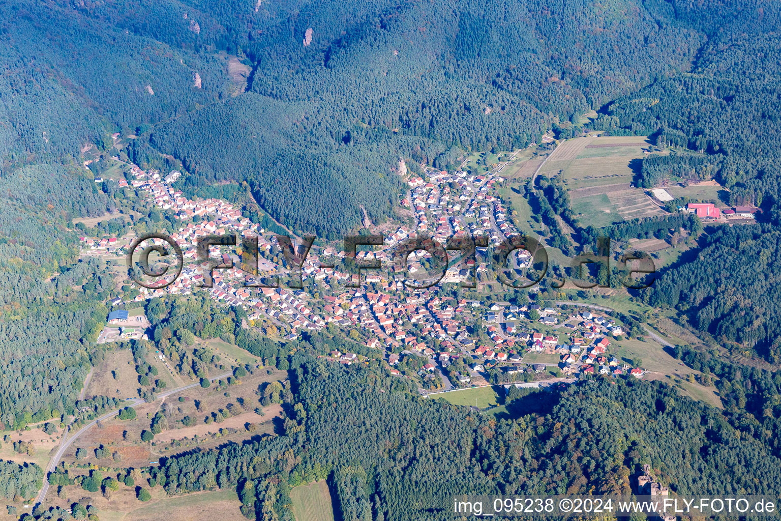 Vue aérienne de Erfweiler dans le département Rhénanie-Palatinat, Allemagne