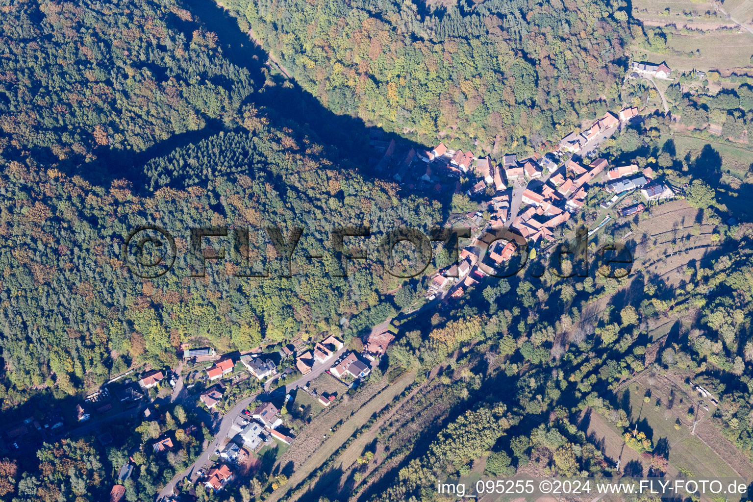 Oberschlettenbach dans le département Rhénanie-Palatinat, Allemagne vue d'en haut