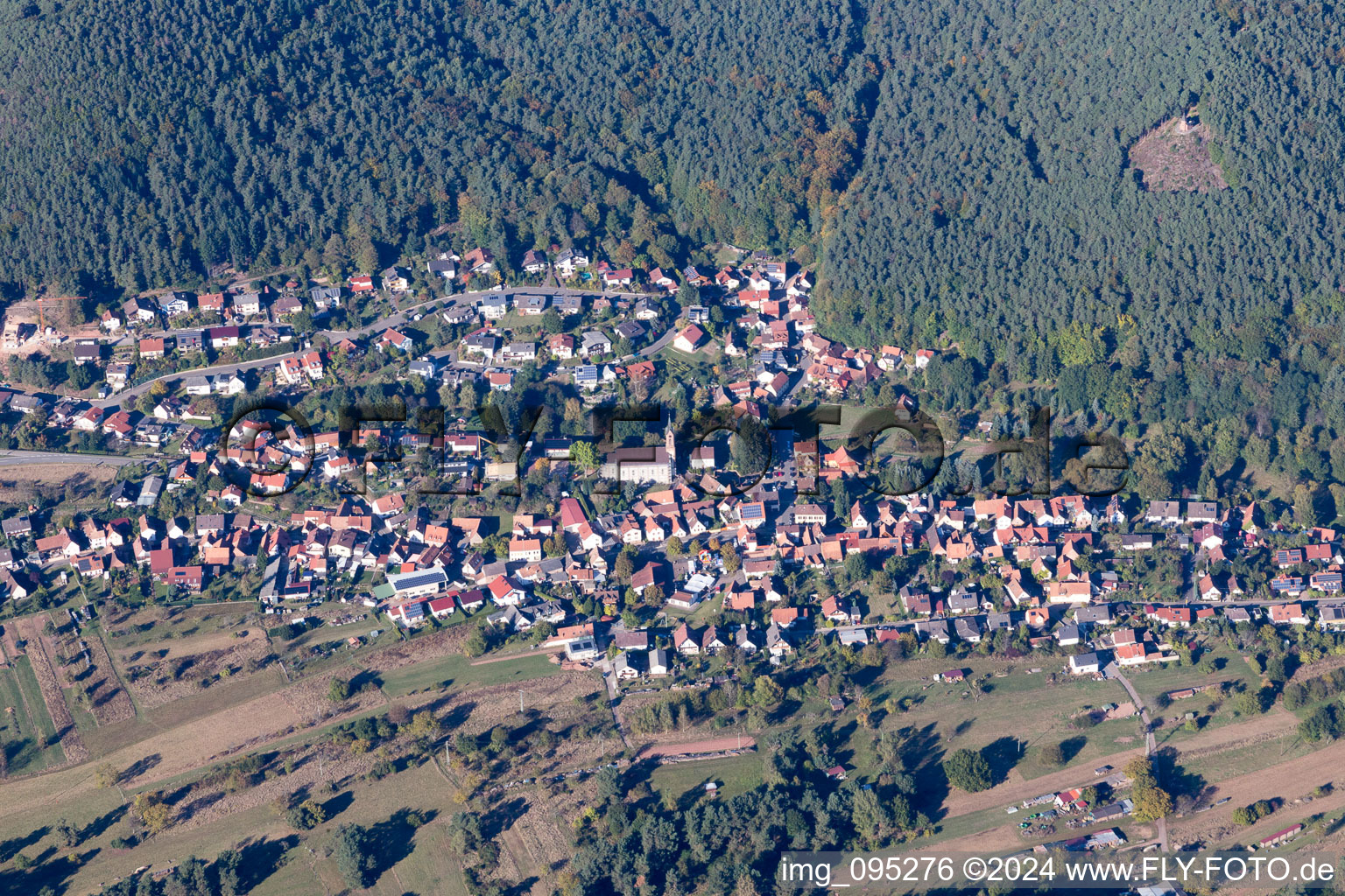 Vue d'oiseau de Böllenborn dans le département Rhénanie-Palatinat, Allemagne