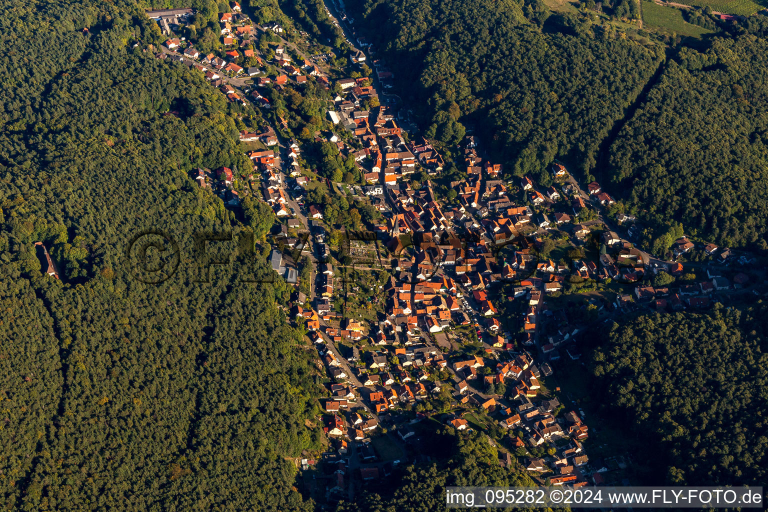 Dörrenbach dans le département Rhénanie-Palatinat, Allemagne depuis l'avion