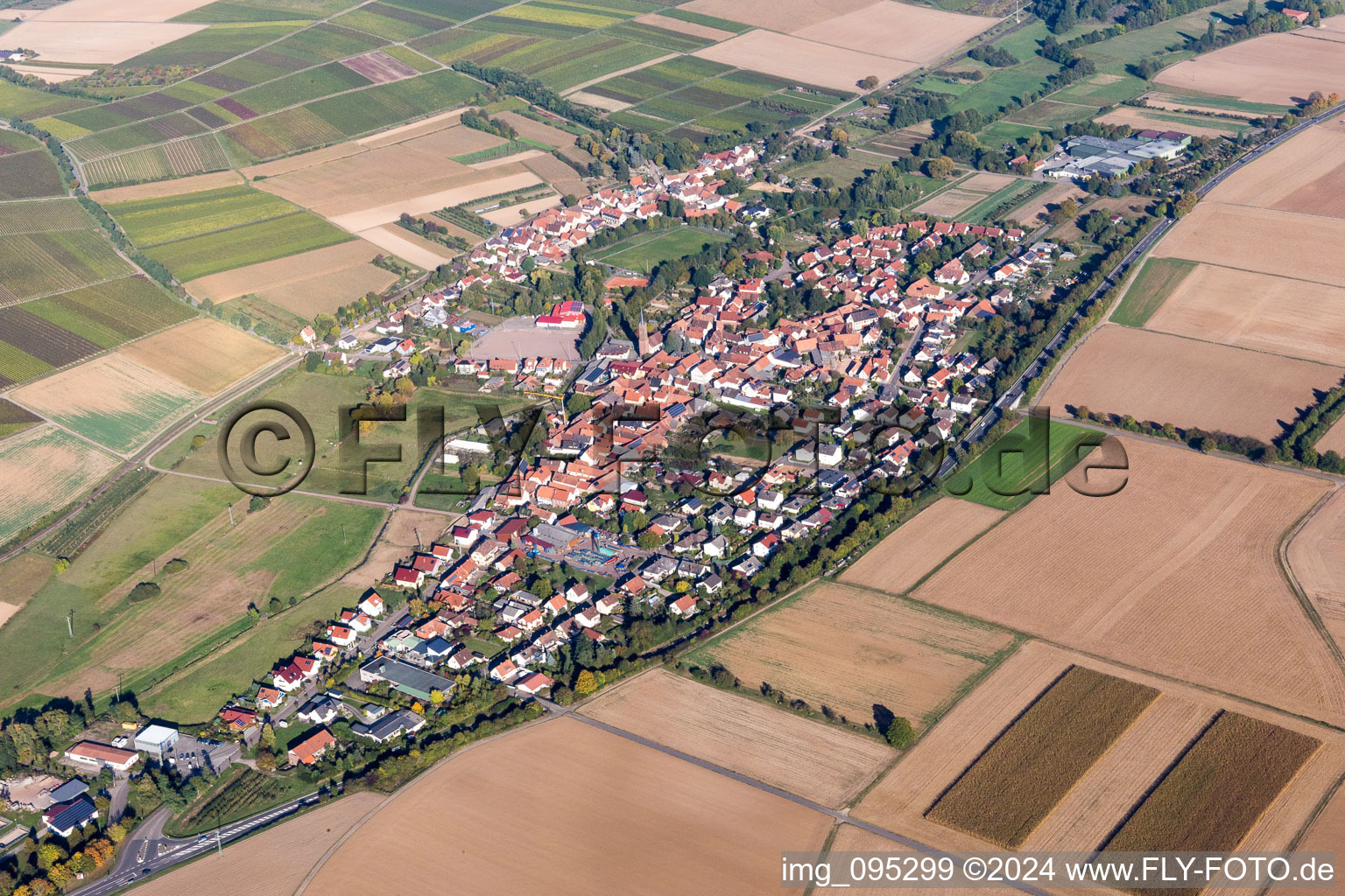 Quartier Kapellen in Kapellen-Drusweiler dans le département Rhénanie-Palatinat, Allemagne d'en haut