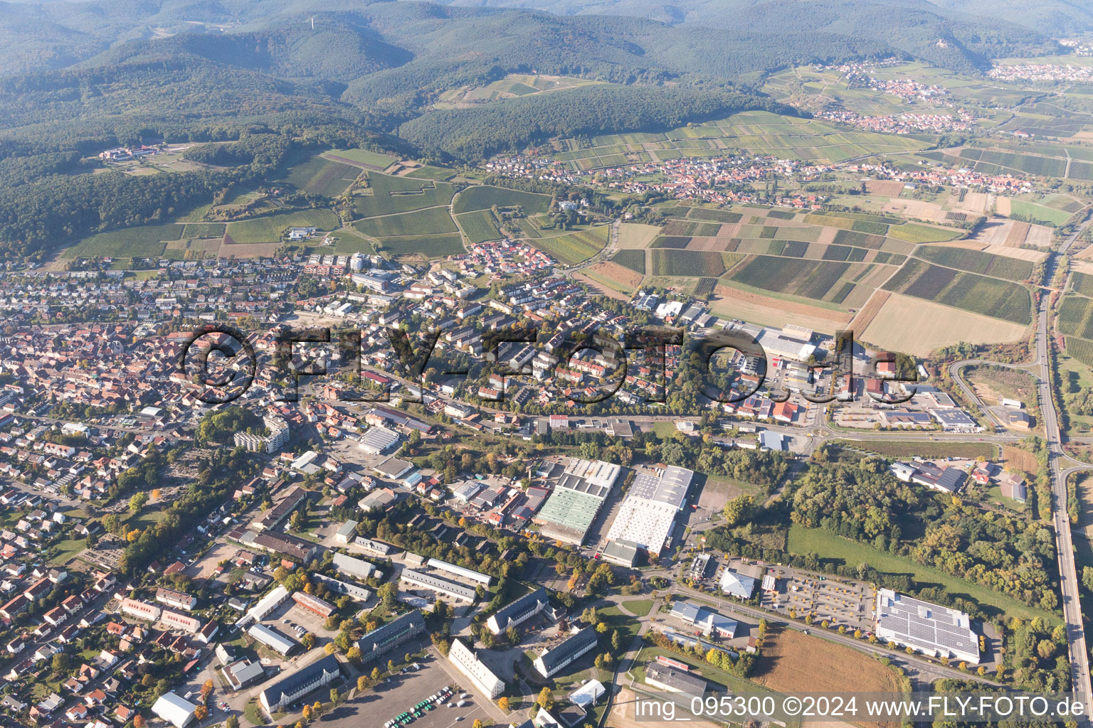 Vue aérienne de Bad Bergzabern dans le département Rhénanie-Palatinat, Allemagne