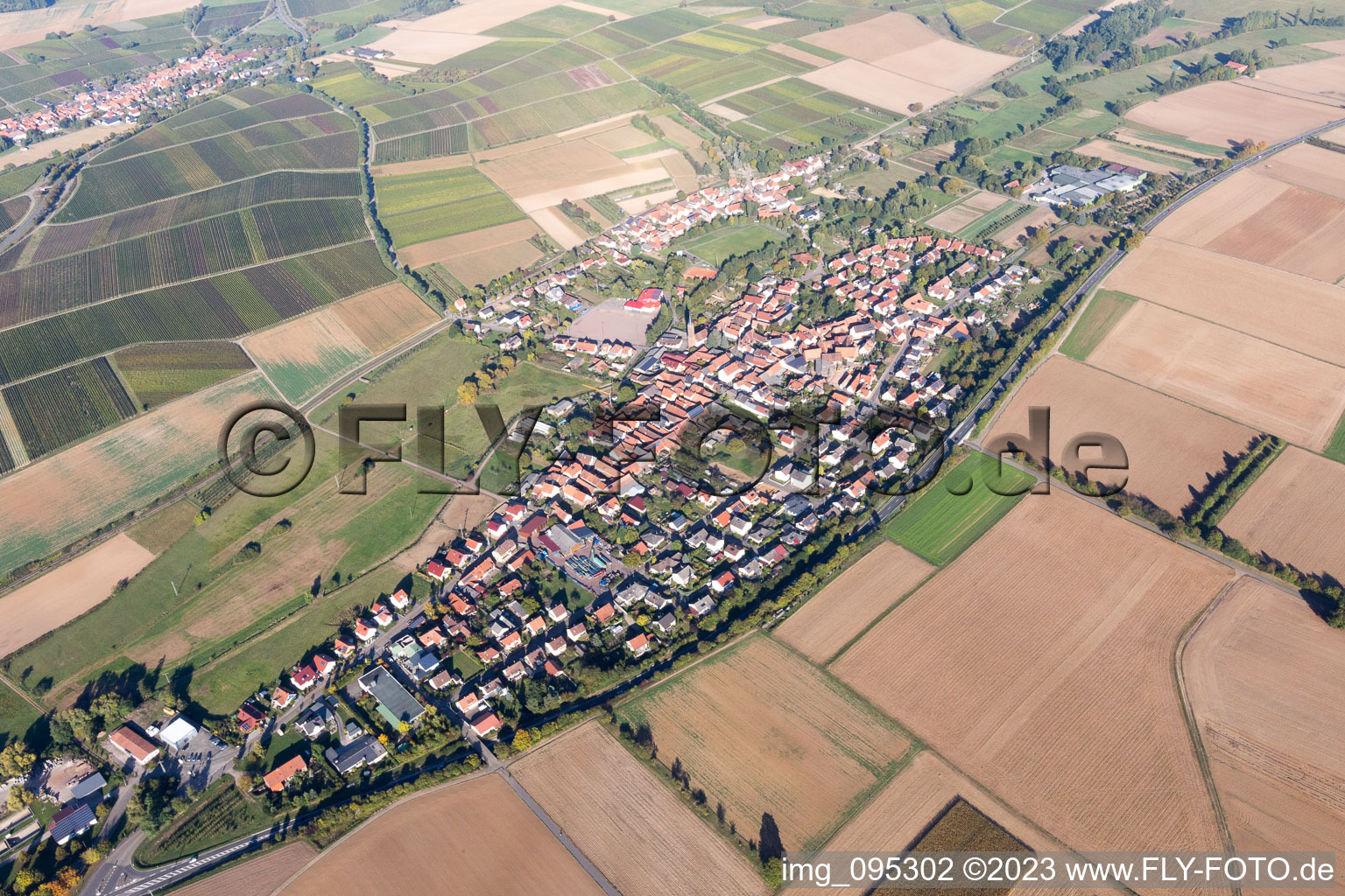 Quartier Kapellen in Kapellen-Drusweiler dans le département Rhénanie-Palatinat, Allemagne vue d'en haut