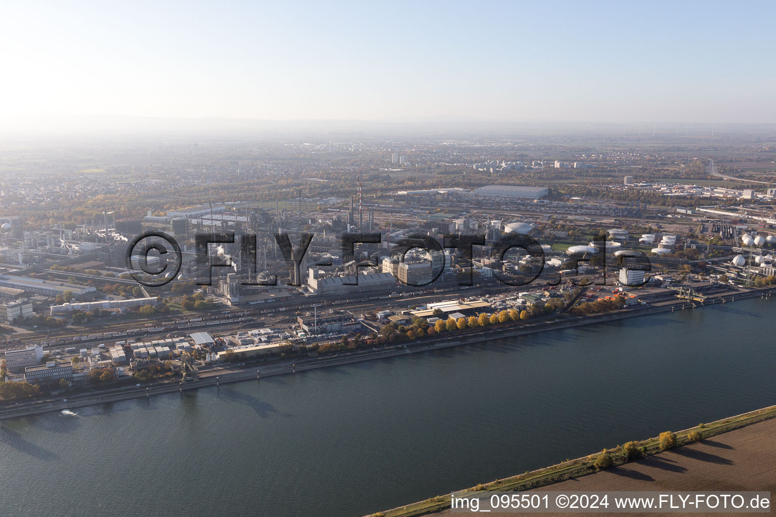 Photographie aérienne de Quartier BASF in Ludwigshafen am Rhein dans le département Rhénanie-Palatinat, Allemagne