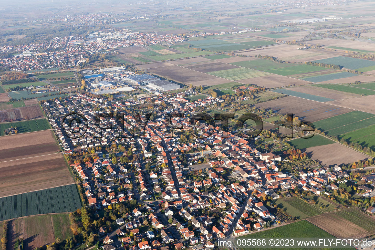 Fußgönheim dans le département Rhénanie-Palatinat, Allemagne vue d'en haut