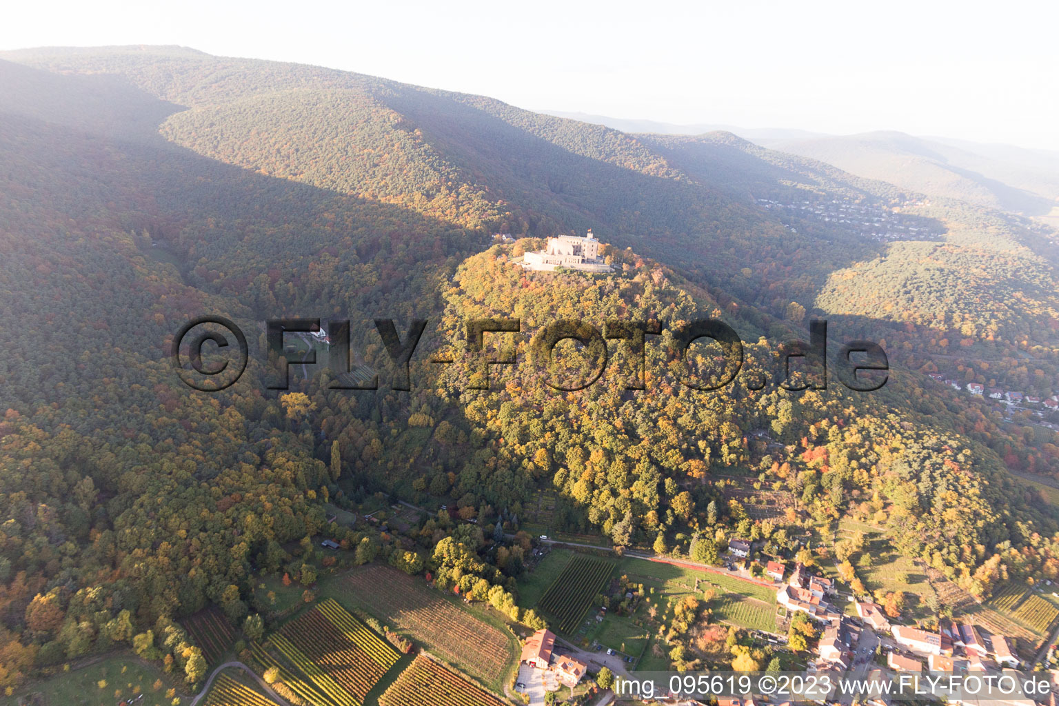 Château de Hambach à le quartier Diedesfeld in Neustadt an der Weinstraße dans le département Rhénanie-Palatinat, Allemagne vu d'un drone