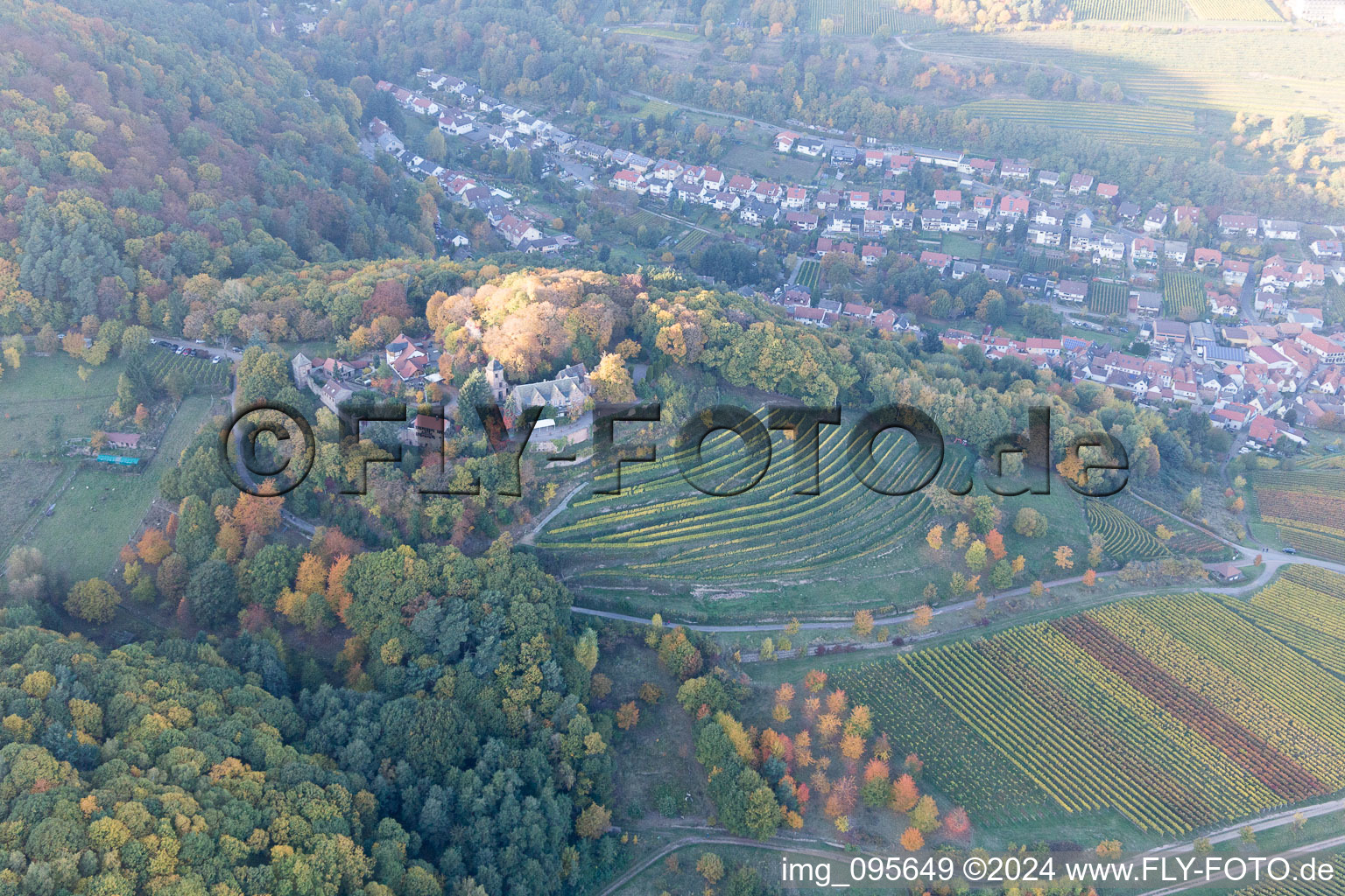 Sankt Martin dans le département Rhénanie-Palatinat, Allemagne vu d'un drone