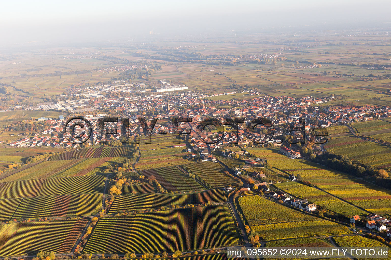 Vue oblique de Sankt Martin dans le département Rhénanie-Palatinat, Allemagne