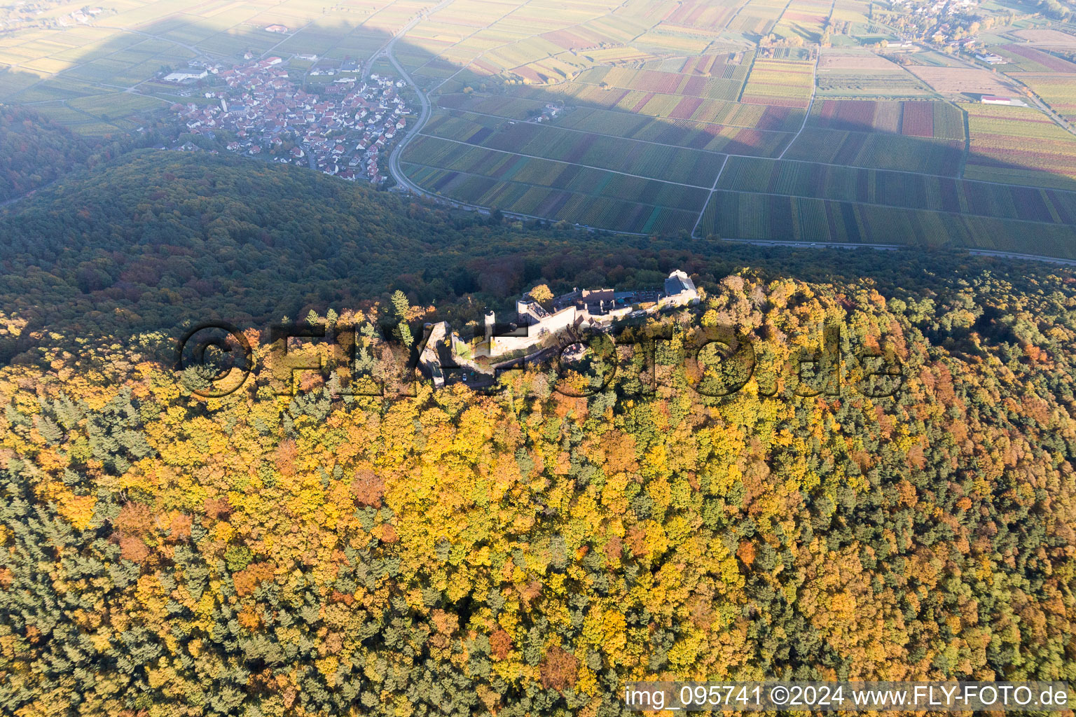 Madenbourg à Eschbach dans le département Rhénanie-Palatinat, Allemagne vue du ciel