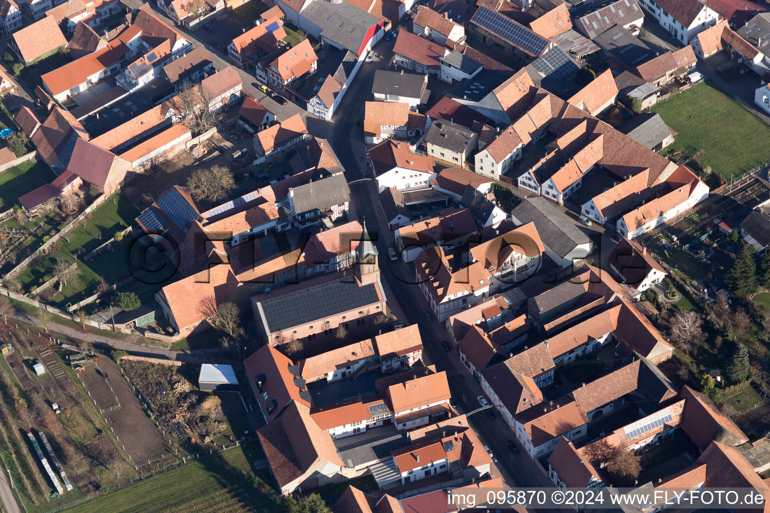 Steinweiler dans le département Rhénanie-Palatinat, Allemagne vue d'en haut