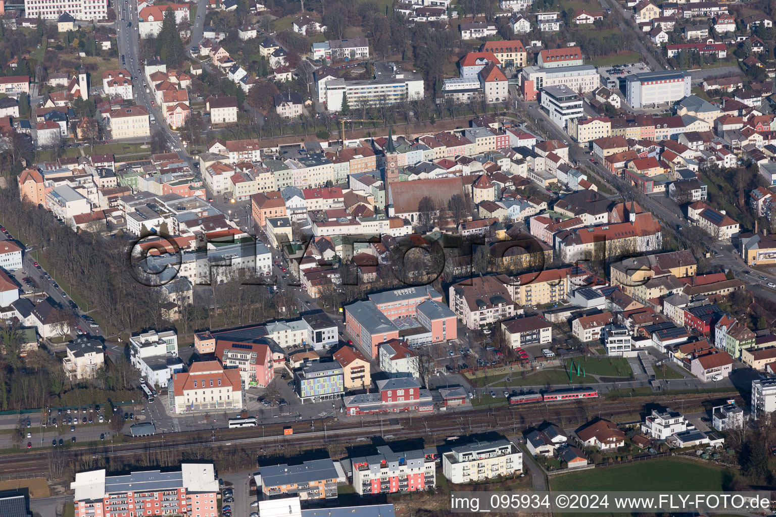 Vue oblique de Pfarrkirchen dans le département Bavière, Allemagne