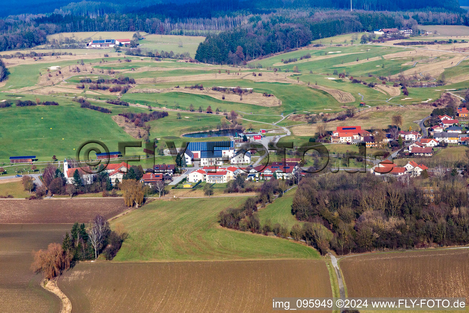 Vue oblique de Quartier Aunham in Bad Birnbach dans le département Bavière, Allemagne