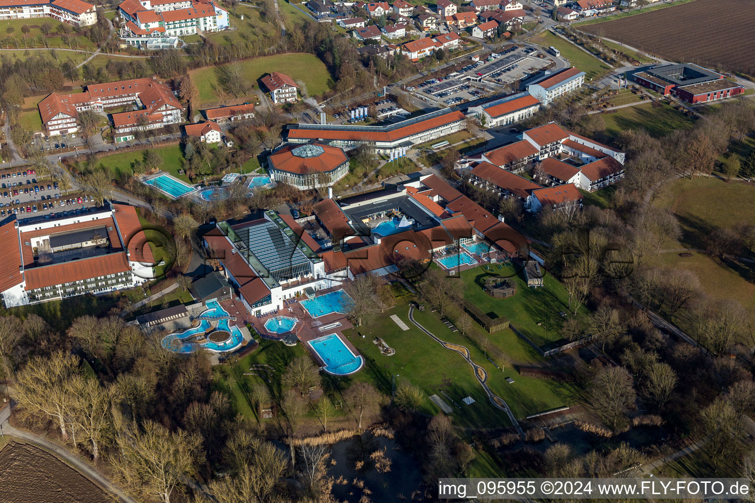 Quartier Aunham in Bad Birnbach dans le département Bavière, Allemagne depuis l'avion