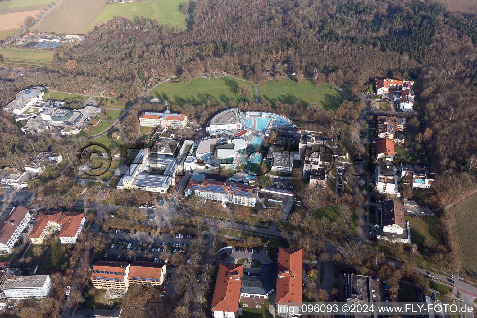 Vue oblique de Bad Füssing dans le département Bavière, Allemagne