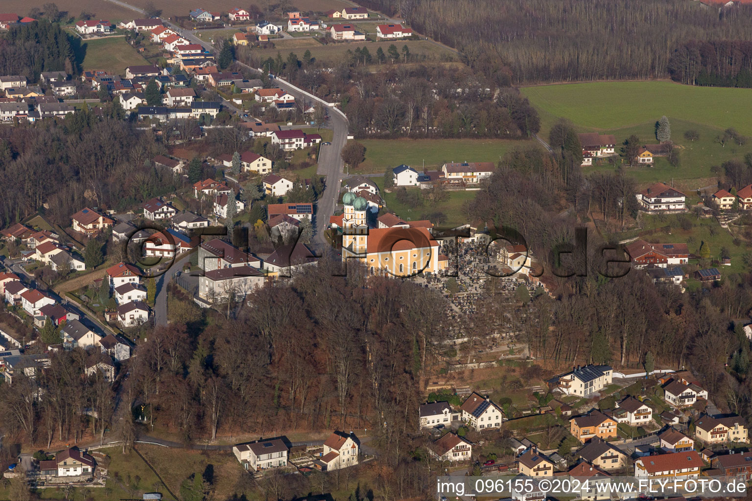 Vue aérienne de Pfarrkirchen dans le département Bavière, Allemagne