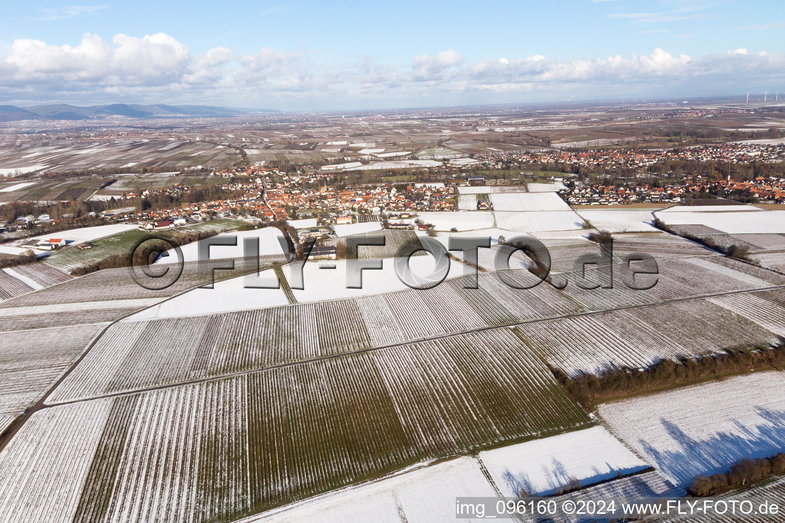 Quartier Ingenheim in Billigheim-Ingenheim dans le département Rhénanie-Palatinat, Allemagne vu d'un drone