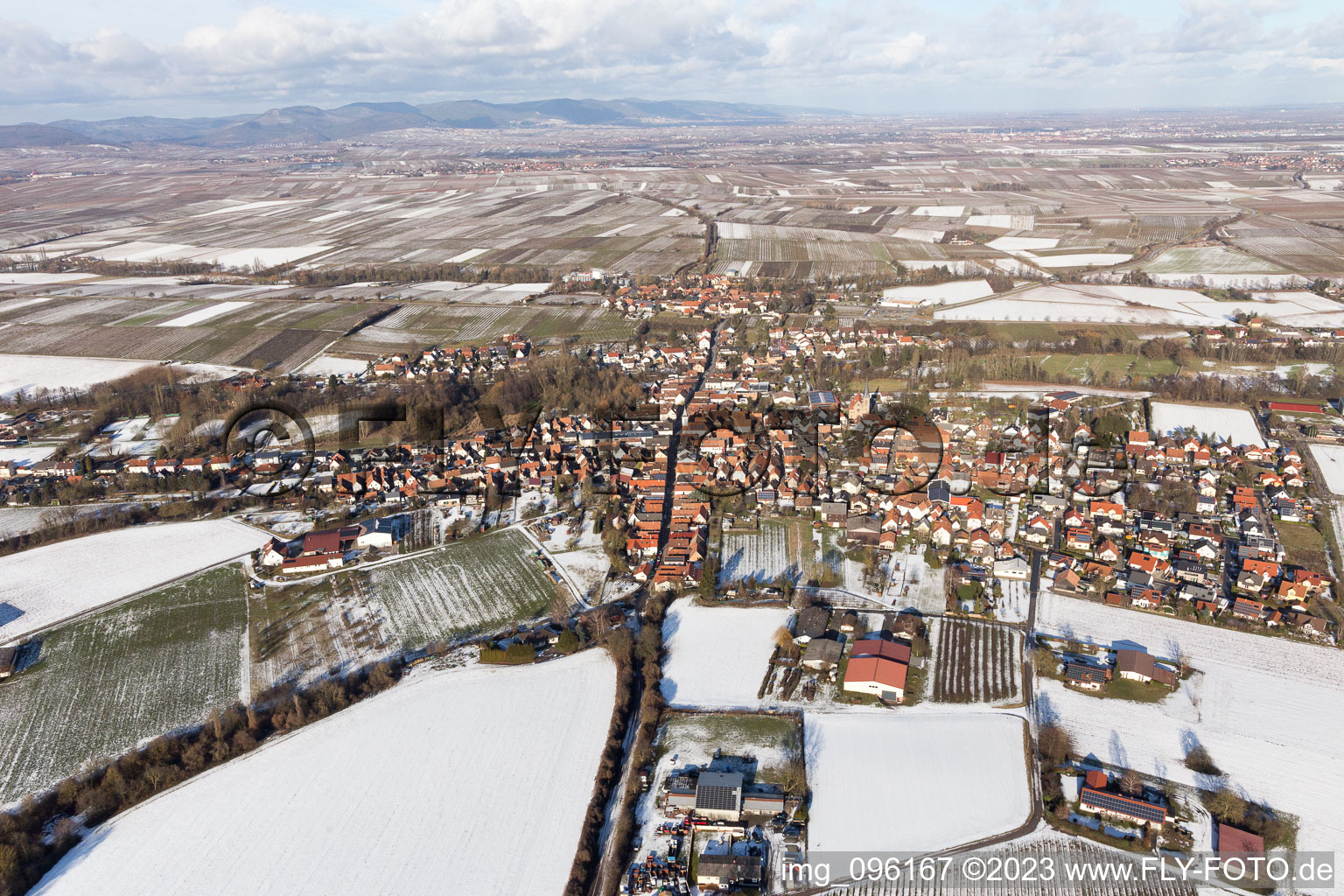Quartier Ingenheim in Billigheim-Ingenheim dans le département Rhénanie-Palatinat, Allemagne vue d'en haut
