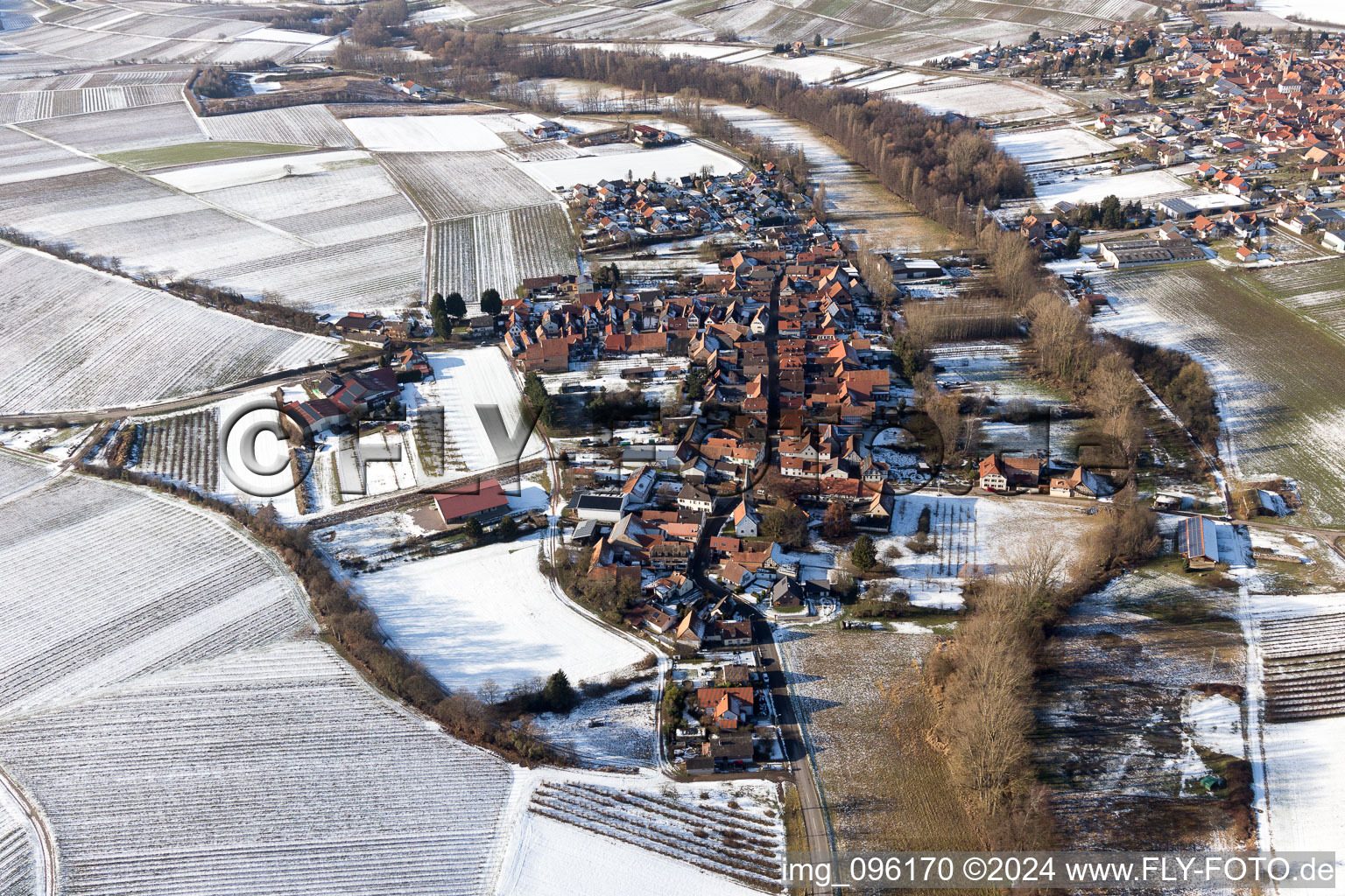 Quartier Klingen in Heuchelheim-Klingen dans le département Rhénanie-Palatinat, Allemagne vue d'en haut