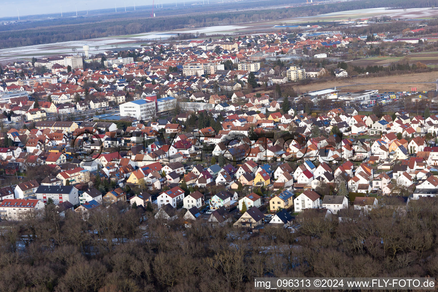 Vue oblique de Kandel dans le département Rhénanie-Palatinat, Allemagne